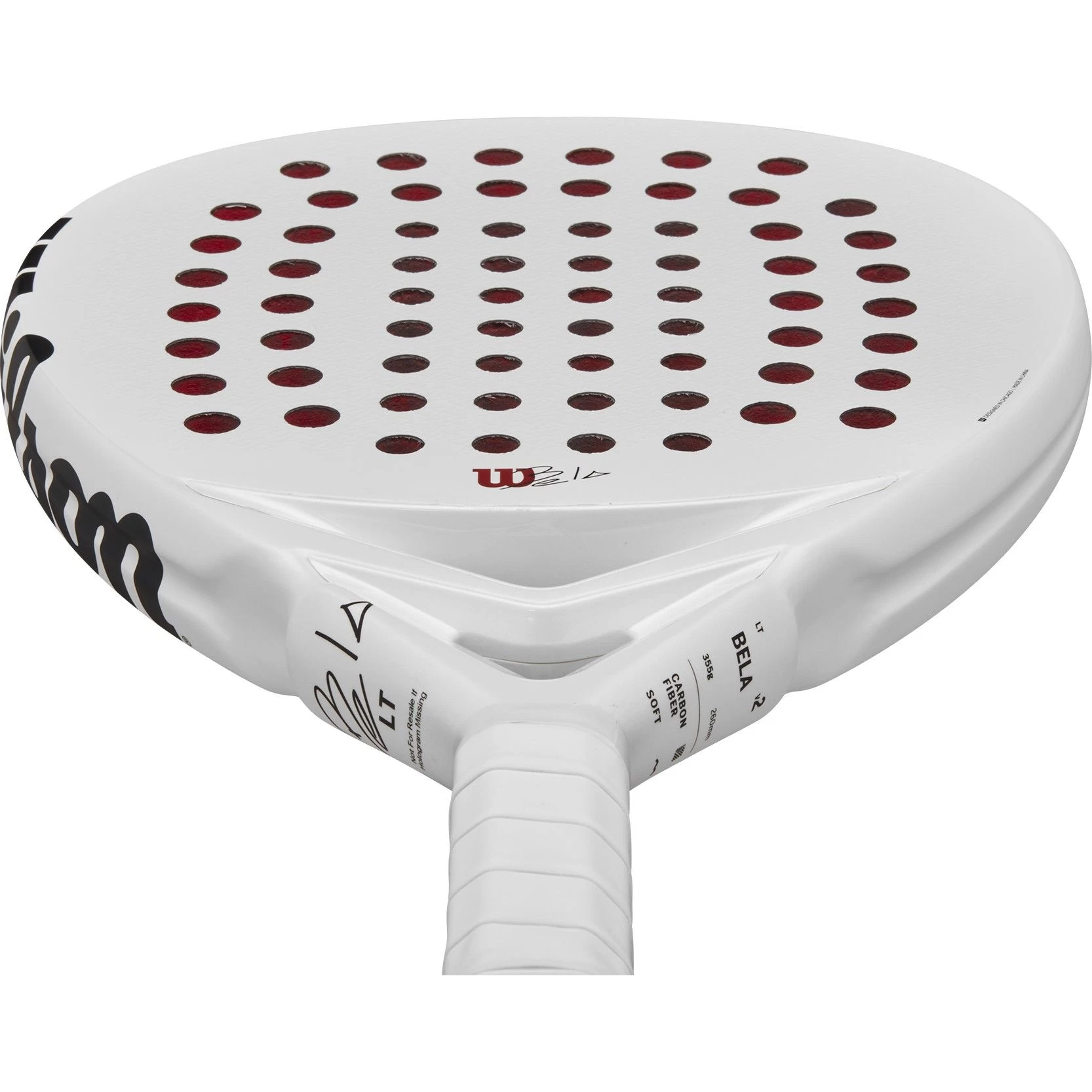 Wilson Bela LT V2 Padel Racket White Black 6 Wilson Bela LT V2 Padel Racket White Black - Image 4