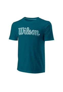 Wilson Script Eco Slimfit - T-Shirt Print - Petrol