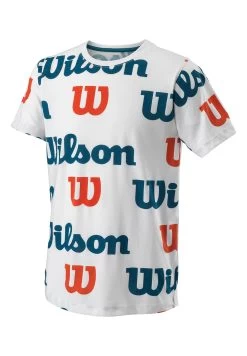 Wilson All Over Logo Tech - T-Shirt Print - White