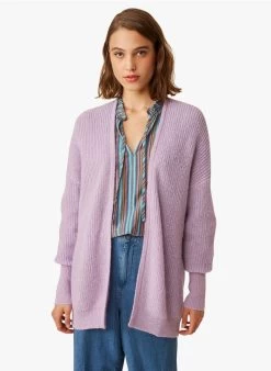 FLORENCE - Halflang Vest Met Ribbelpatroontje | Violet -Wilson.NL 3985116