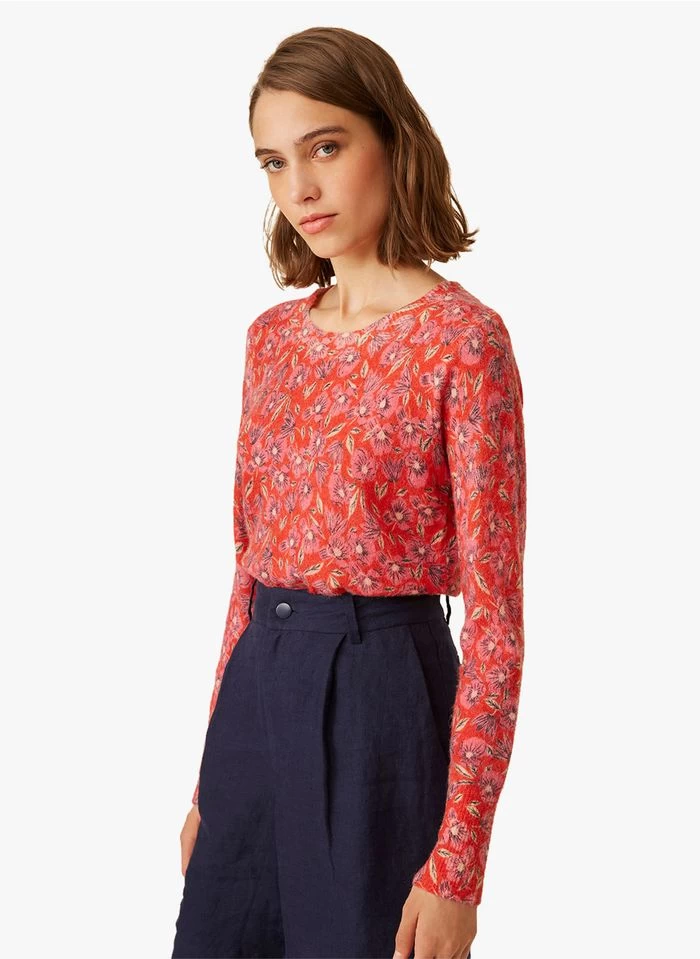 FLAMINGO - Trui Van Alpacamix Met Ronde Hals En Print | Rood 8 FLAMINGO - Trui Van Alpacamix Met Ronde Hals En Print | Rood - Image 6