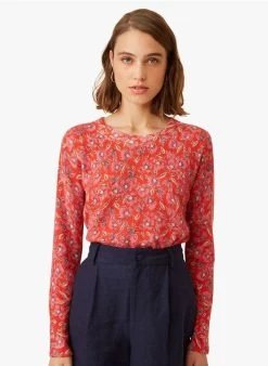 FLAMINGO - Trui Van Alpacamix Met Ronde Hals En Print | Rood