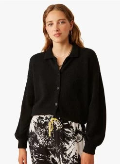 FAULIE - Vest Met Knopen Wolblend | Zwart -Wilson.NL 3985156