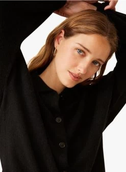 FAULIE - Vest Met Knopen Wolblend | Zwart -Wilson.NL 3985158