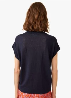 FELINI - Linnen Trui Met Ronde Hals | Blauw -Wilson.NL 3985160