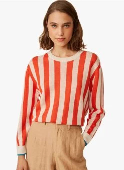 FELIXIA - Linnen Trui Met Ronde Hals En Strepen | Gestreepte 13 FELIXIA - Linnen Trui Met Ronde Hals En Strepen | Gestreepte -Wilson.NL 3985168