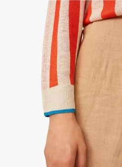 FELIXIA - Linnen Trui Met Ronde Hals En Strepen | Gestreepte 12 FELIXIA - Linnen Trui Met Ronde Hals En Strepen | Gestreepte -Wilson.NL 3985169