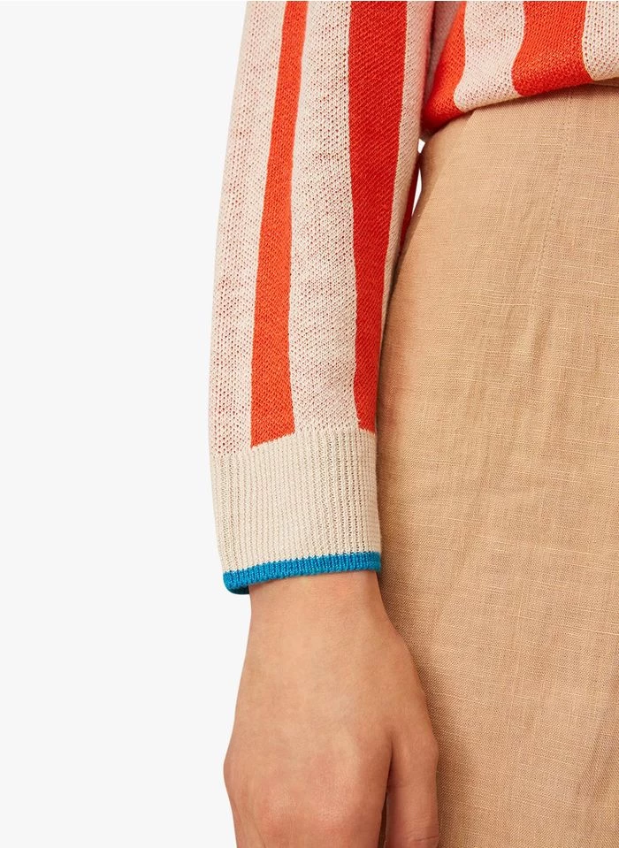 FELIXIA - Linnen Trui Met Ronde Hals En Strepen | Gestreepte 7 FELIXIA - Linnen Trui Met Ronde Hals En Strepen | Gestreepte - Image 5