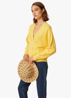 FREDDY - Trui Met V-hals Katoenblend | Geel -Wilson.NL 3985176