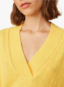 FREDDY - Trui Met V-hals Katoenblend | Geel -Wilson.NL 3985179