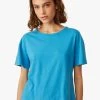 IANIS - T-shirt Met Ronde Hals Linnen/katoenblend | Blauw