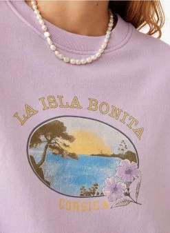 IVYNA - Sweater Van Katoenmix Met Ronde Hals En Print | Violet -Wilson.NL 3985216