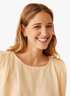 ELI - Linnen Blouse Met Ronde Hals | Beige -Wilson.NL 3985227