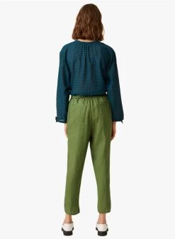 ELIAS - Rechte, Linnen, 7/8-broek | Groen -Wilson.NL 3985235