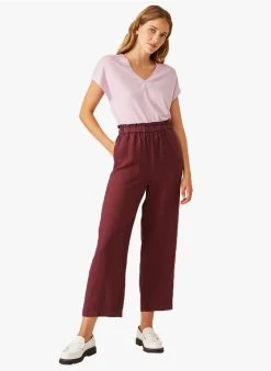 ELIFE - Linnen, Straight-fit 7/8-broek | Violet -Wilson.NL 3985244