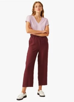 ELIFE - Linnen, Straight-fit 7/8-broek | Violet -Wilson.NL 3985245