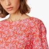 ELEANOR - Ruimvallende, Linnen Blouse Met Bloemenprint | Rood -Wilson.NL 3985266
