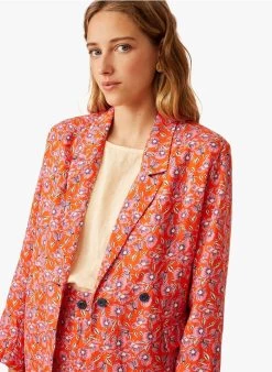 ELENIE - Linnen Blazer Met Bloemenprint | Rood 11 ELENIE - Linnen Blazer Met Bloemenprint | Rood -Wilson.NL 3985280