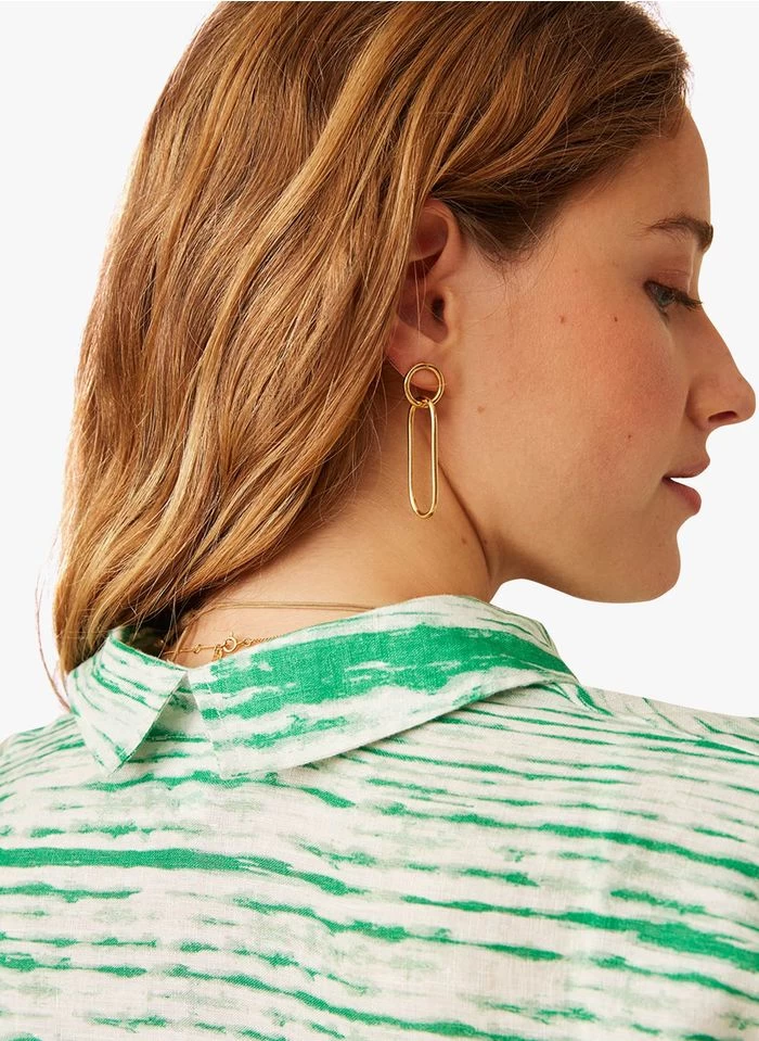 ERIC - Ruimvallende, Linnen Blouse Met Tie-dyeprint | Groen 4 ERIC - Ruimvallende, Linnen Blouse Met Tie-dyeprint | Groen - Image 2