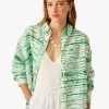 ERIC - Ruimvallende, Linnen Blouse Met Tie-dyeprint | Groen