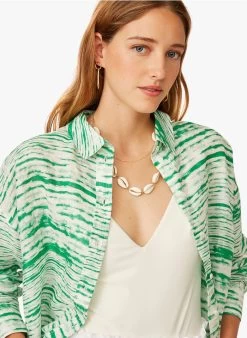ERIC - Ruimvallende, Linnen Blouse Met Tie-dyeprint | Groen 13 ERIC - Ruimvallende, Linnen Blouse Met Tie-dyeprint | Groen -Wilson.NL 3985285