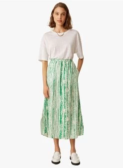 ERICKSON - Lange, Linnen Rok Met Tie-dyeprint | Groen -Wilson.NL 3985294