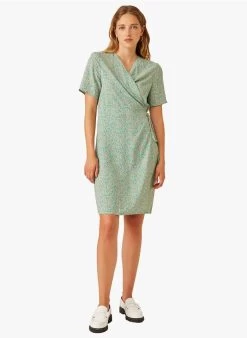 ESTELLIE - Wikkeljurk Met Print | Groen -Wilson.NL 3985329