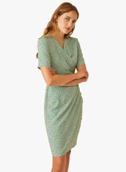 ESTELLIE - Wikkeljurk Met Print | Groen