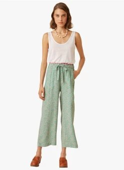 ESTEBAN - Rechte, Soepelvallende Broek Met Print | Groen -Wilson.NL 3985333