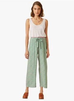 ESTEBAN - Rechte, Soepelvallende Broek Met Print | Groen -Wilson.NL 3985335