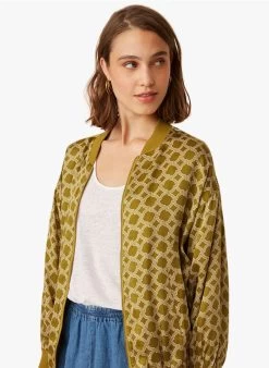 ENGELICA - Oversized, Katoenen Jasje Met Print | Geel