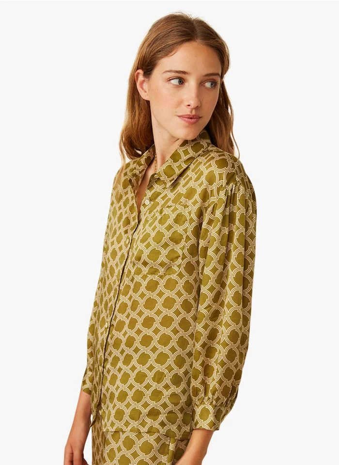 ENGELIQUE - Soepelvallende Blouse Met Print | Geel 5 ENGELIQUE - Soepelvallende Blouse Met Print | Geel - Image 3