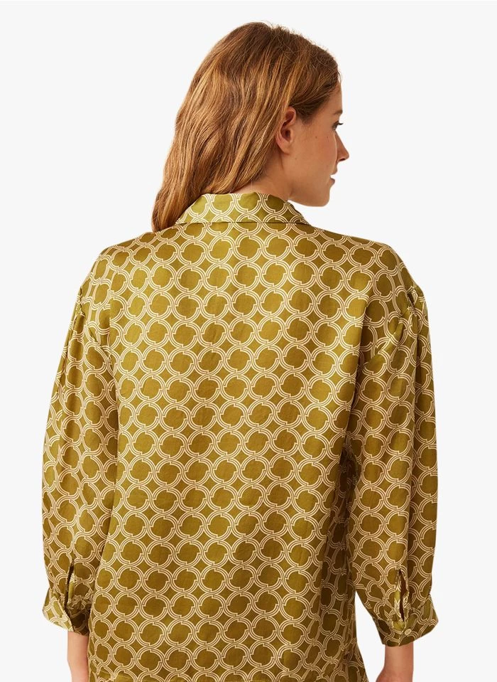 ENGELIQUE - Soepelvallende Blouse Met Print | Geel 4 ENGELIQUE - Soepelvallende Blouse Met Print | Geel - Image 2