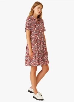 EVEN - Korte Jurk Met Print | Rood