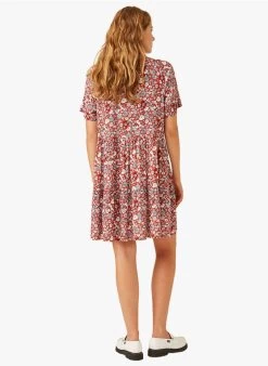 EVEN - Korte Jurk Met Print | Rood -Wilson.NL 3985358