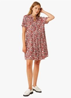 EVEN - Korte Jurk Met Print | Rood -Wilson.NL 3985359
