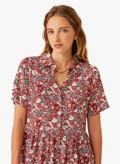 EVEN - Korte Jurk Met Print | Rood -Wilson.NL 3985360