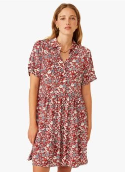 EVEN - Korte Jurk Met Print | Rood -Wilson.NL 3985361