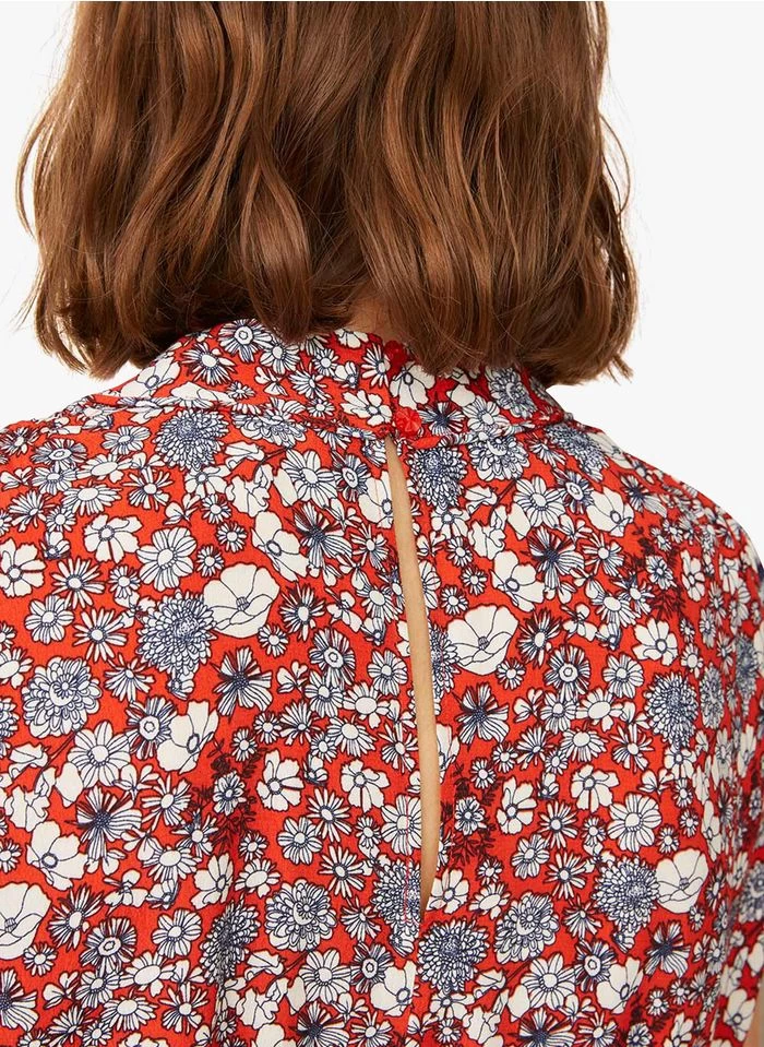 EVELINA - Jumpsuit Met Maokraag En Print | Rood 4 EVELINA - Jumpsuit Met Maokraag En Print | Rood - Image 2