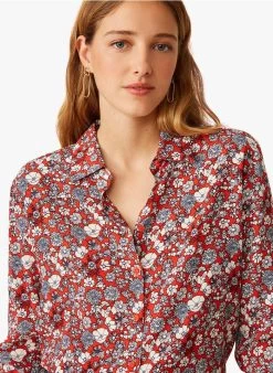 EVELYSE - Blouse Met Klassieke Kraag En Print | Rood 11 EVELYSE - Blouse Met Klassieke Kraag En Print | Rood -Wilson.NL 3985368