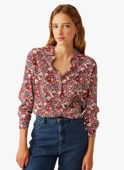 EVELYSE - Blouse Met Klassieke Kraag En Print | Rood 14 EVELYSE - Blouse Met Klassieke Kraag En Print | Rood -Wilson.NL 3985369