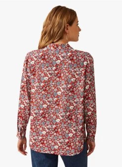 EVELYSE - Blouse Met Klassieke Kraag En Print | Rood 15 EVELYSE - Blouse Met Klassieke Kraag En Print | Rood -Wilson.NL 3985370