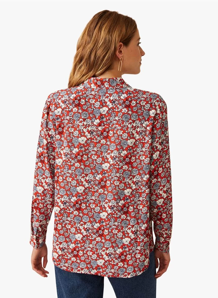EVELYSE - Blouse Met Klassieke Kraag En Print | Rood 9 EVELYSE - Blouse Met Klassieke Kraag En Print | Rood - Image 7