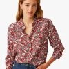 EVELYSE - Blouse Met Klassieke Kraag En Print | Rood