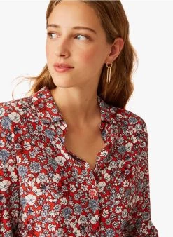 EVELYSE - Blouse Met Klassieke Kraag En Print | Rood 12 EVELYSE - Blouse Met Klassieke Kraag En Print | Rood -Wilson.NL 3985372