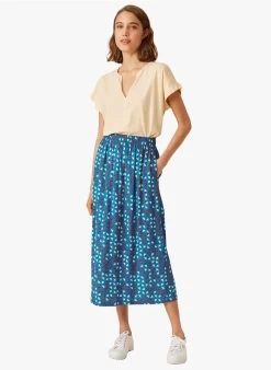 EUGELIA - Halflange Rok Met Print | Blauw -Wilson.NL 3985381