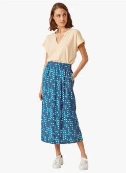 EUGELIA - Halflange Rok Met Print | Blauw -Wilson.NL 3985383