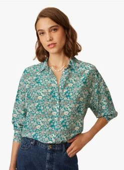EVILIO - Soepelvallende Blouse Met Print | Blauw -Wilson.NL 3985388