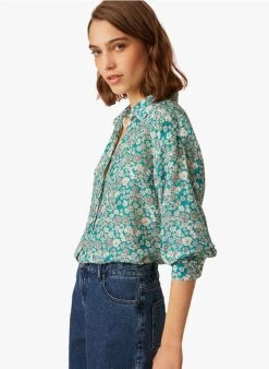 EVILIO - Soepelvallende Blouse Met Print | Blauw -Wilson.NL 3985389