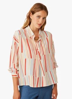 EOLIANA - Soepelvallende, Gestreepte Blouse | Veelkleurig 11 EOLIANA - Soepelvallende, Gestreepte Blouse | Veelkleurig -Wilson.NL 3985394